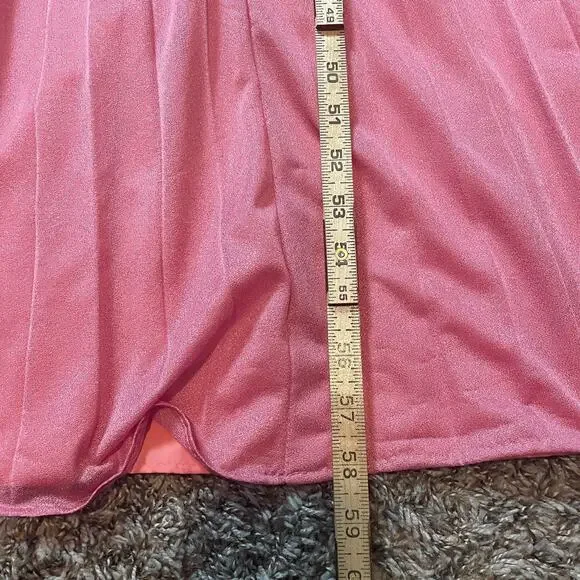 Vintage Formal Dress Size Small Pink Accordion Pleated Maxi Prom Bridesmaid 80s - Picture 15 of 16